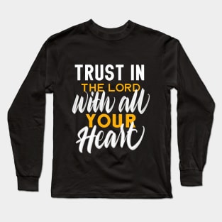 Trust in God - Gold and White Long Sleeve T-Shirt